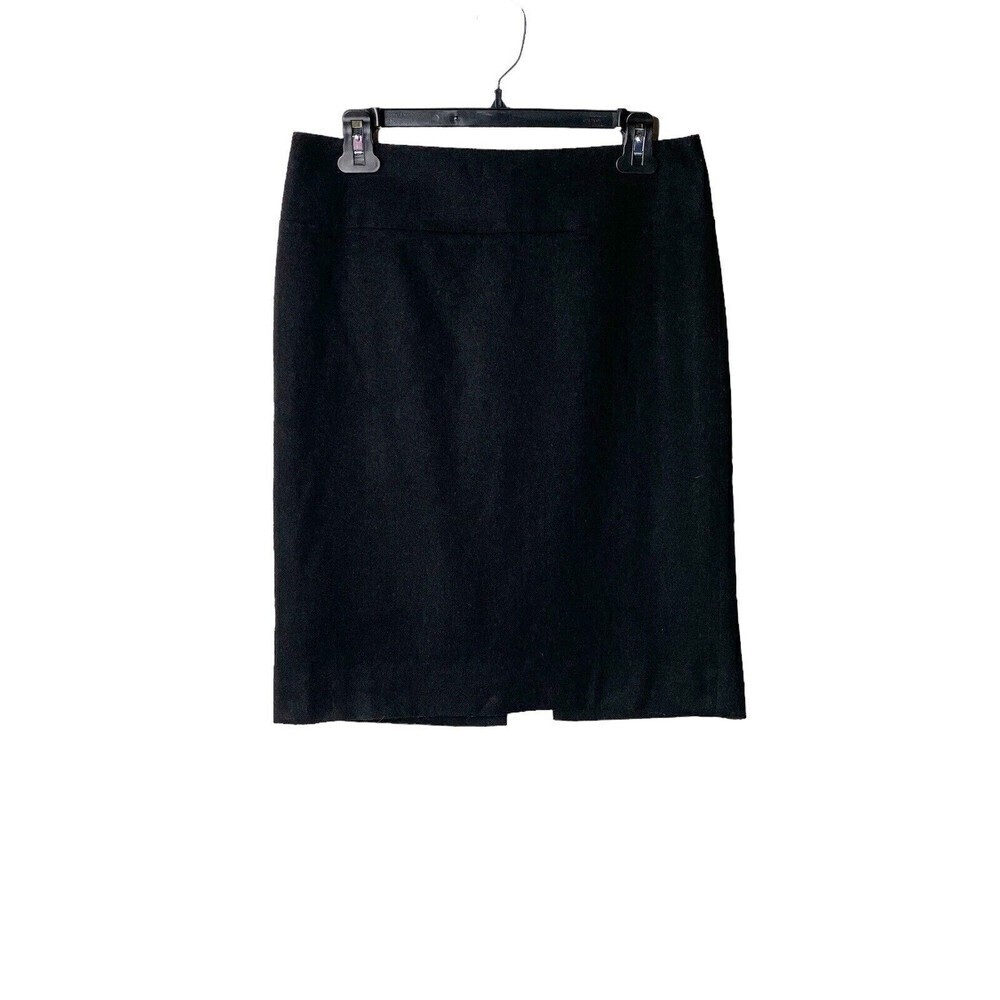 Banana Republic Pencil Wool Blend Skirt Womens Size 8 Black Lined Back Zipper